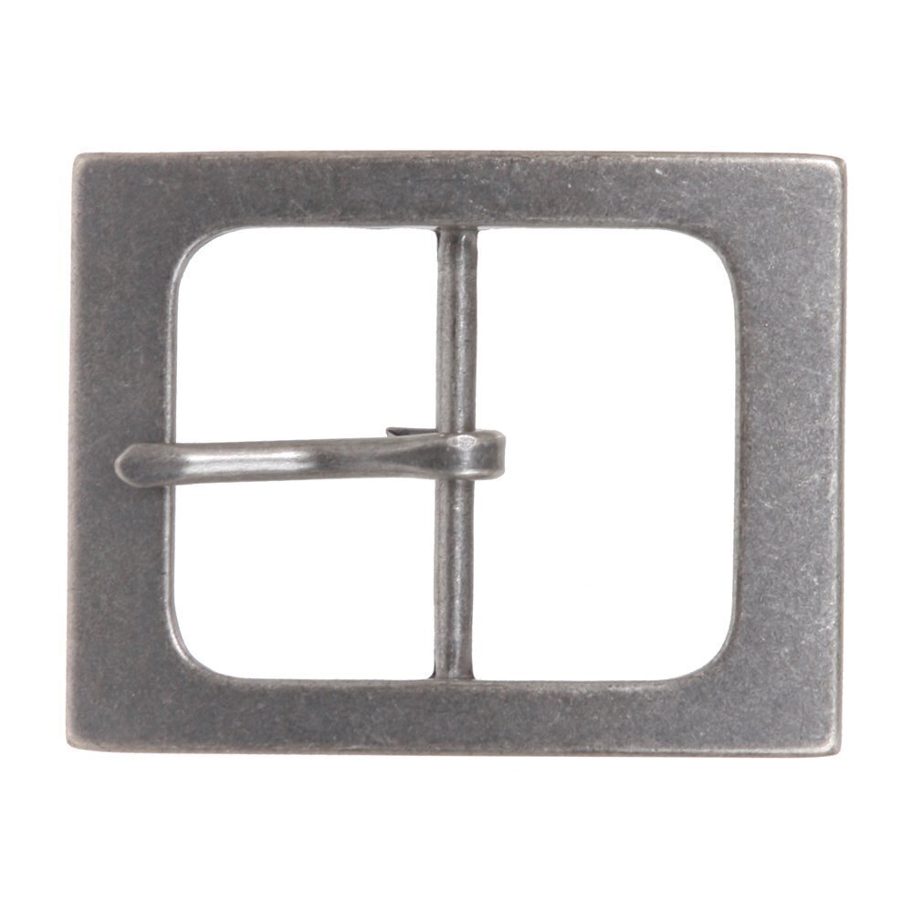 5453 1 1/2" 38 mm Nickel Free Single Prong Rectangular Belt Buckle, Silver